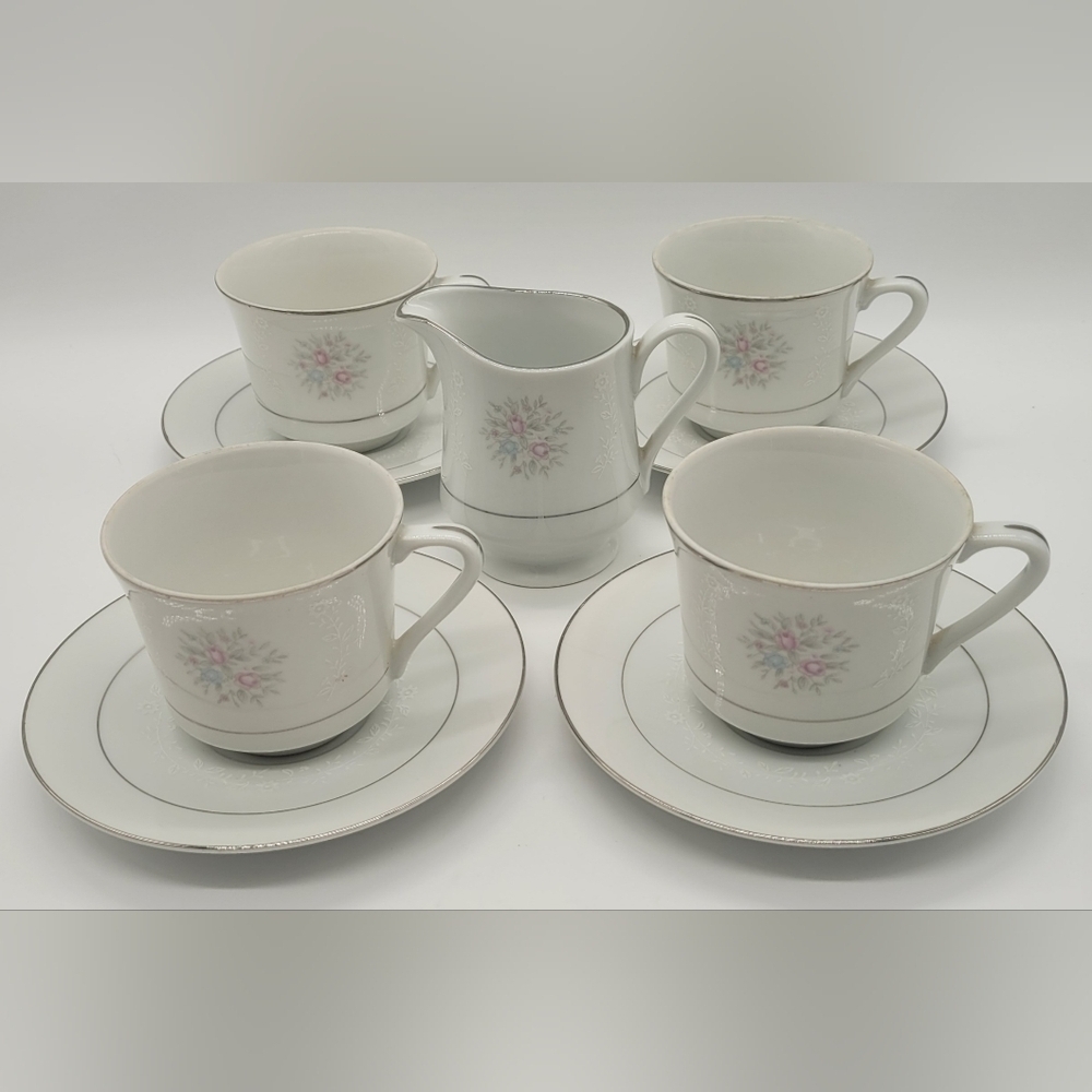Sweet Afton Fine China by NASCO Tea Set with Creamer 9pcs​​​